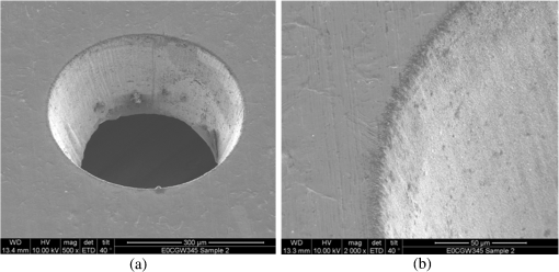 Micro-hole drilling and cutting using femtosecond fiber laser