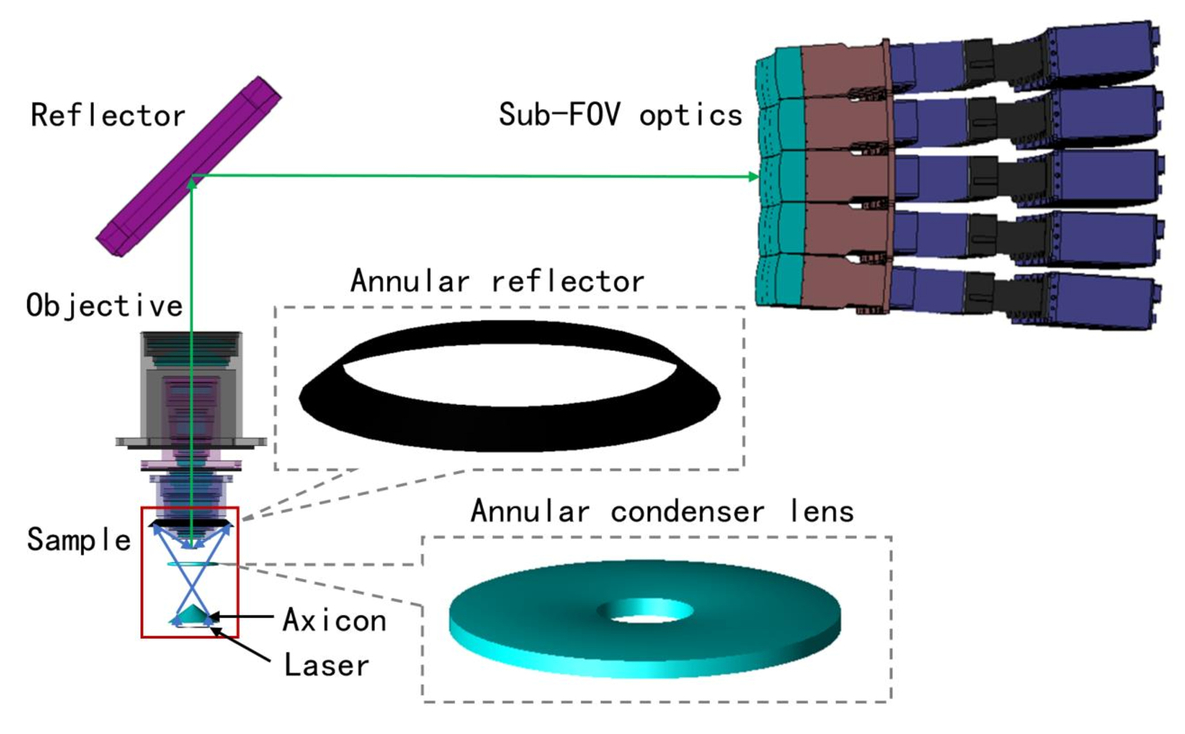 Annular oblique epi-illumination design for ultra-large-scale and