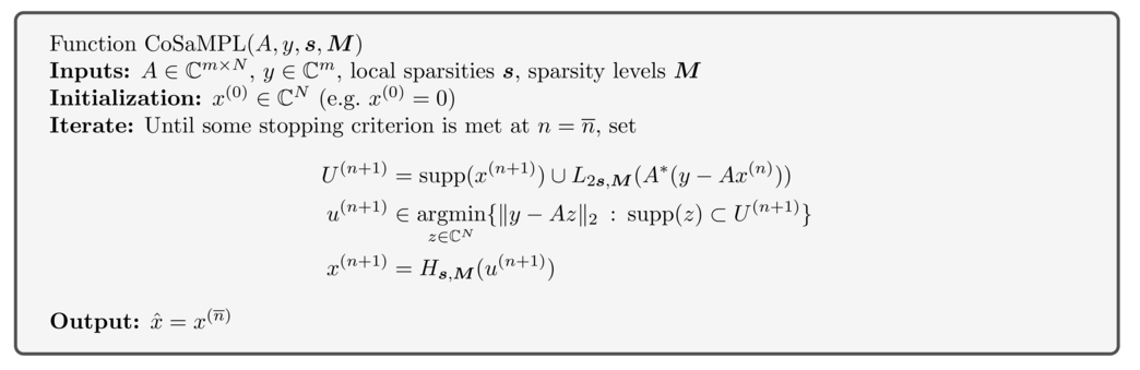 Iterative And Greedy Algorithms For The Sparsity In Levels Model In Compressed Sensing